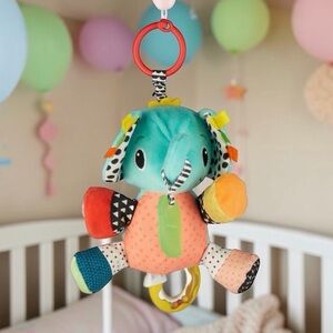 Infantino Plush Elephant Crinkle Chime Colorful Baby Activity Pal